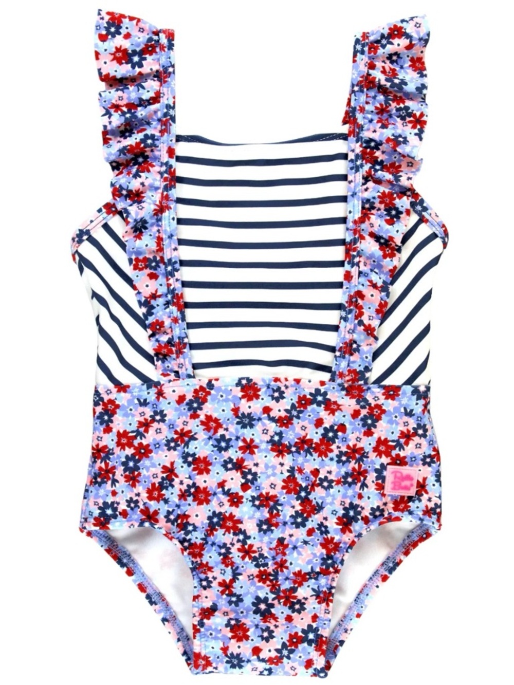 RUFFLE BUTTS | red white & bloom one piece